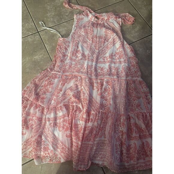 Calvin Klein 12 Printed Mini Tie Neck Ruffle Dress - Picture 1 of 6